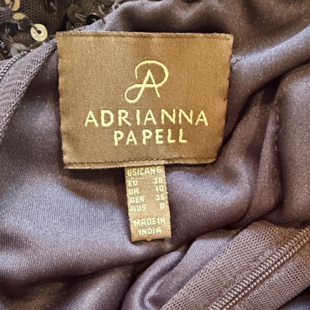 Adrianna Papell Navy Sequin Maxi Dress - Picture 2 of 4